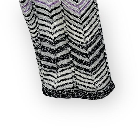 Pendleton Silk Cotton Chevron Knit Cardigan Gray Purple Blue V Neck Small - Picture 6 of 12